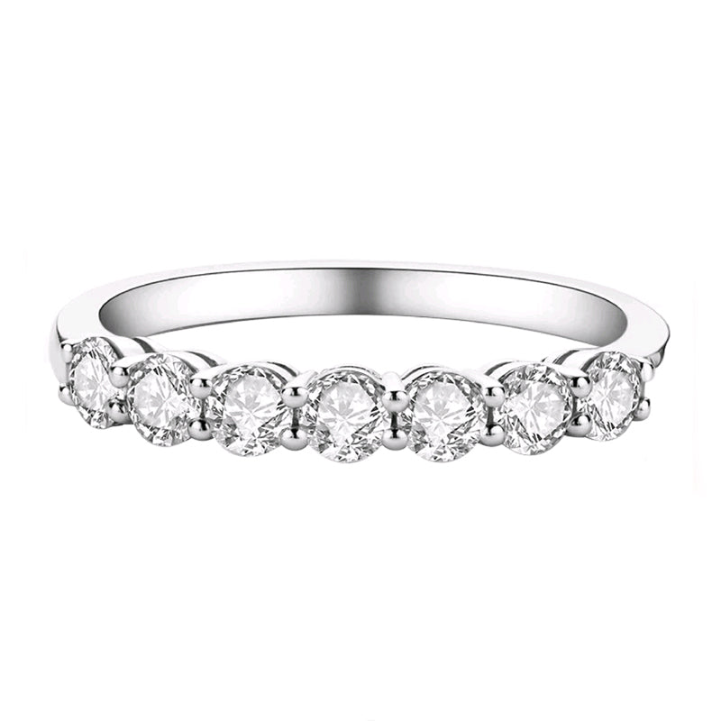 Lab-Created Round Diamond 18k Gold Half-Eternity Ring