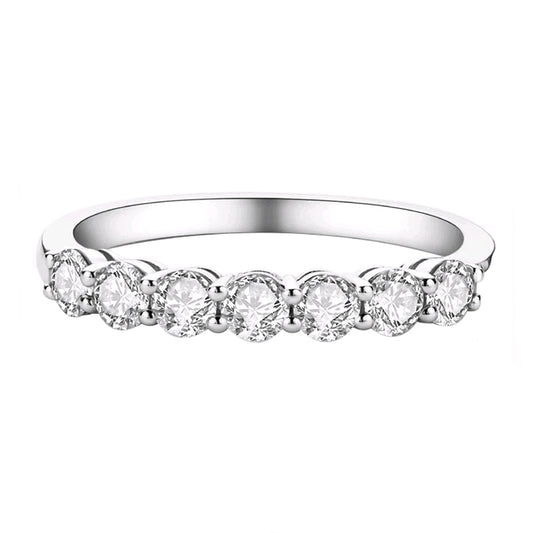 Lab-Created Round Diamond 18k Gold Half-Eternity Ring