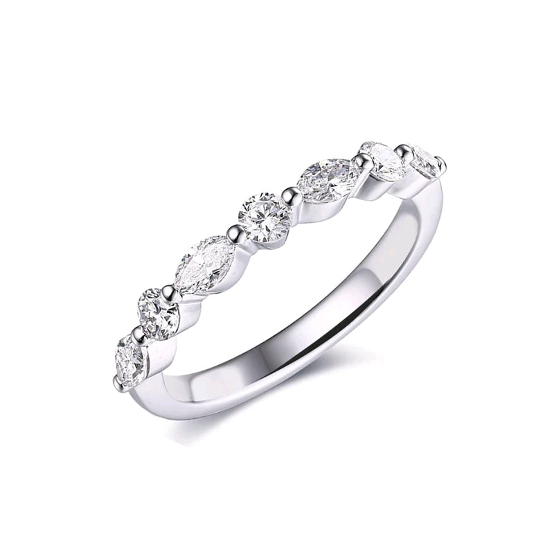 18k Gold Lab-Created Diamond Half-Eternity Ring