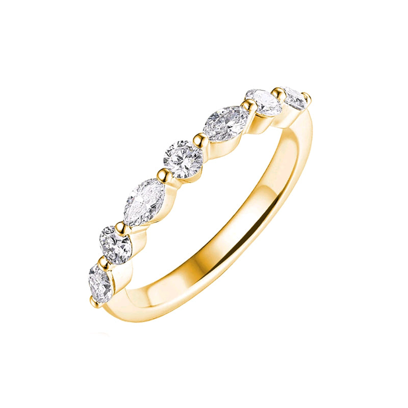 18k Gold Lab-Created Diamond Half-Eternity Ring